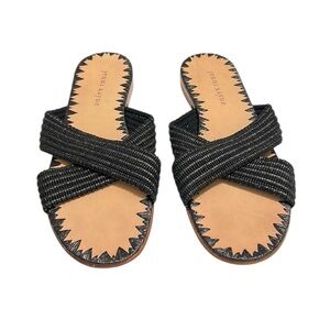 Jenni Kayne Raffia Sandals Black Size 39